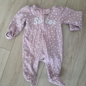 Little Sister Pink Baby Onesie Carters  NB